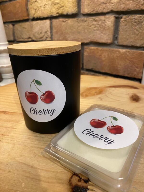 Zestaw świeca i wosk zapachowy Cherry